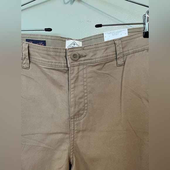 St John Bay Womens Heritage Khaki Beige Straight Leg Pants  Casual 14P NWT - Picture 5 of 13